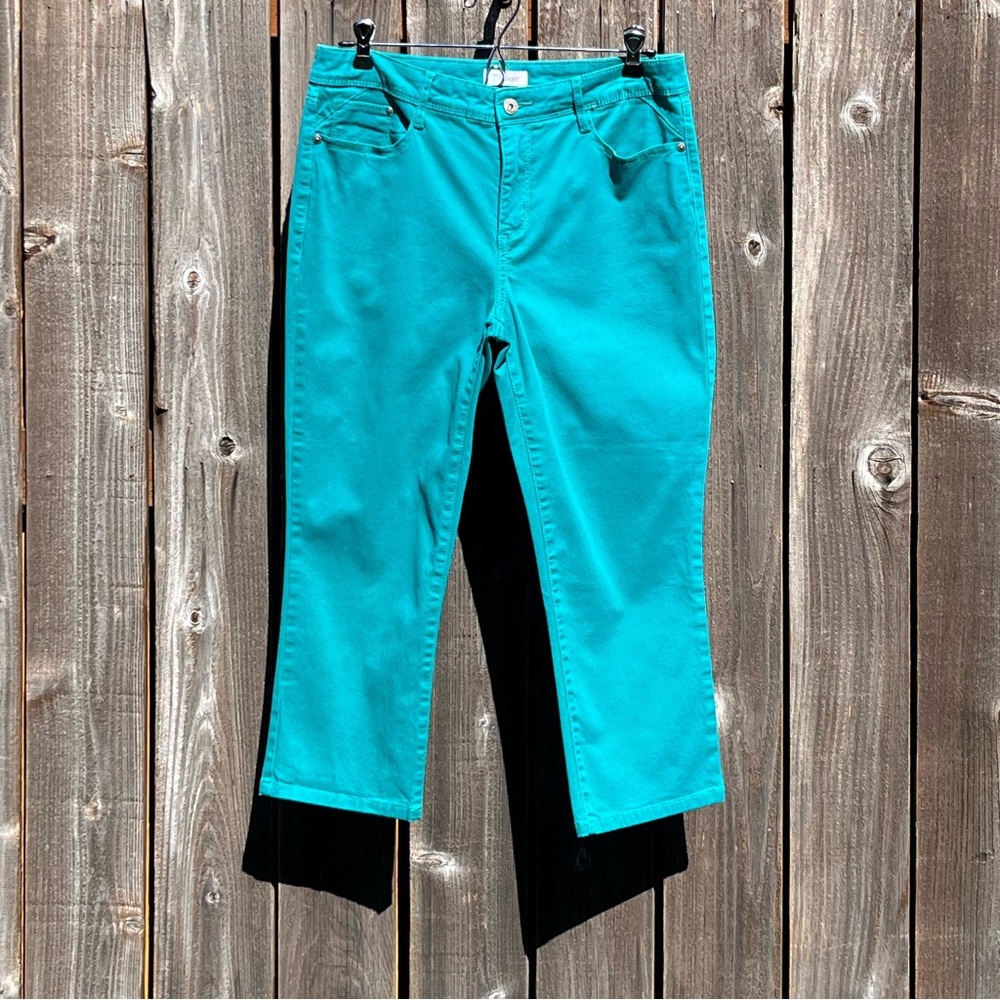 Great Northwest Indigo cropped green jeans size 8